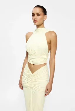Effie Kats Cassidy Top with Kayson Skirt in Lemon Size 8 for rent on The Volte - image 2