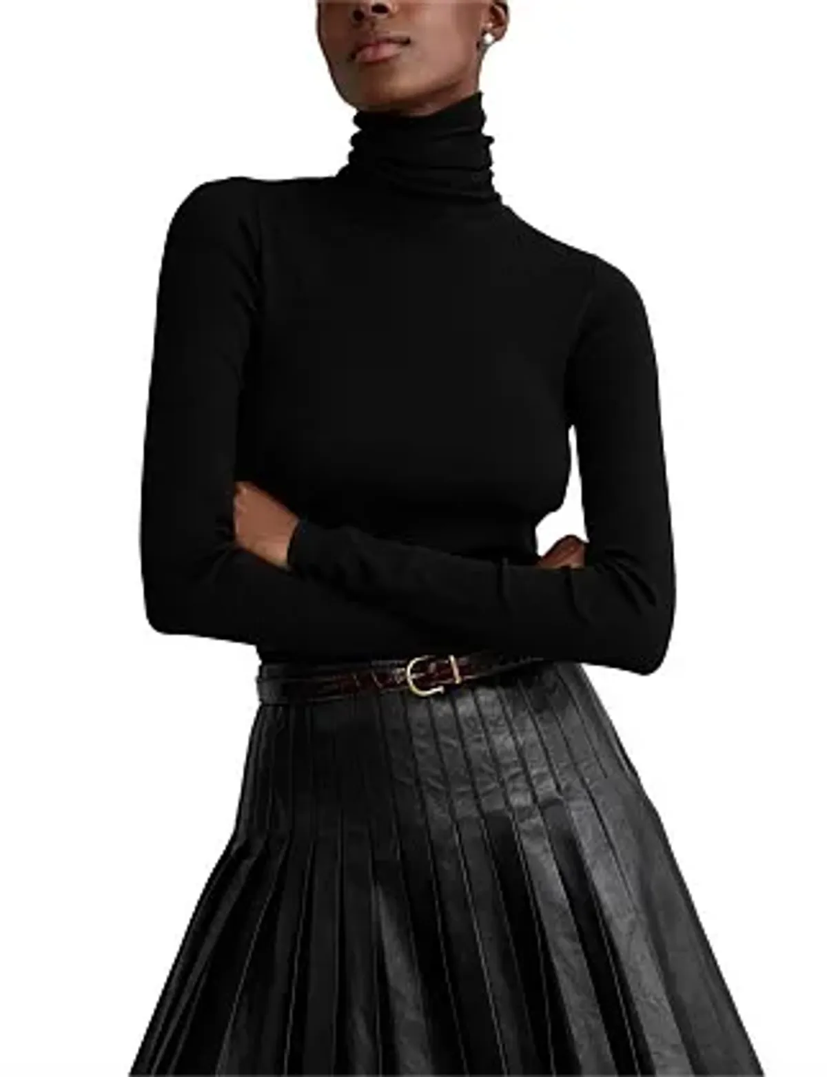Ralph Lauren Stretch Ribbed Turtleneck Size 4/XS - Image 2