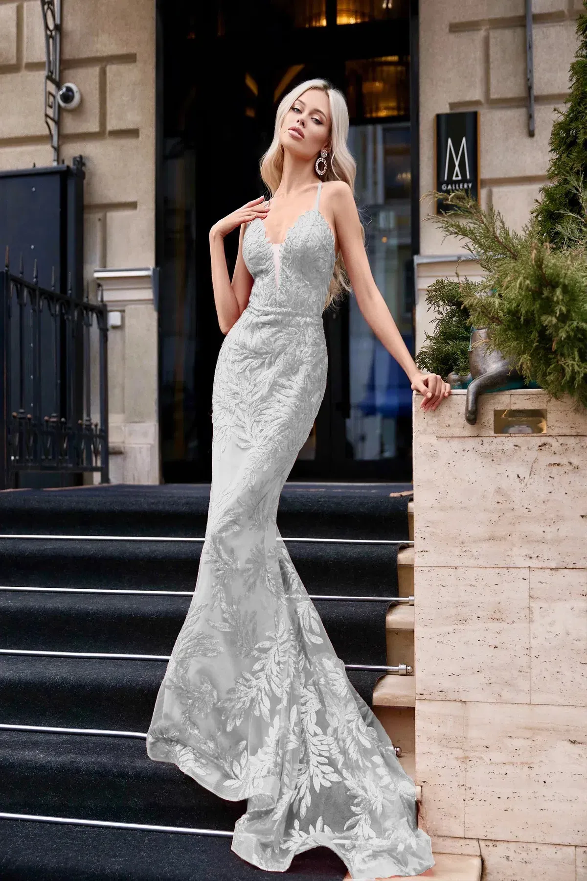 Tina Holly BB001 Formal Prom Dress Silver Size 4 - Image 1