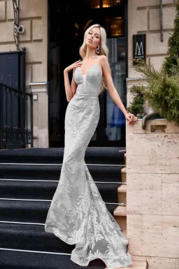 Tina Holly BB001 Formal Prom Dress Silver Size 4 for rent on The Volte - image 1