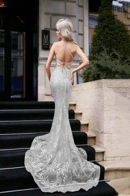 Tina Holly BB001 Formal Prom Dress Silver Size 4 for rent on The Volte - image 2