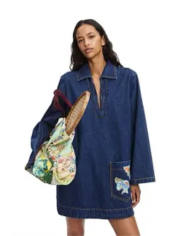 ALEMAIS SPEEDY DENIM MINI DRESS SIZE 10/L for rent on The Volte - image 1