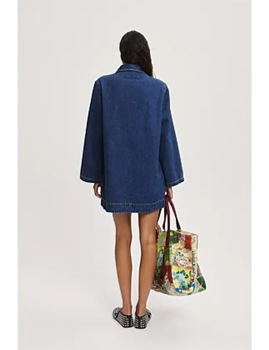 ALEMAIS SPEEDY DENIM MINI DRESS SIZE 10/L for rent on The Volte - main image