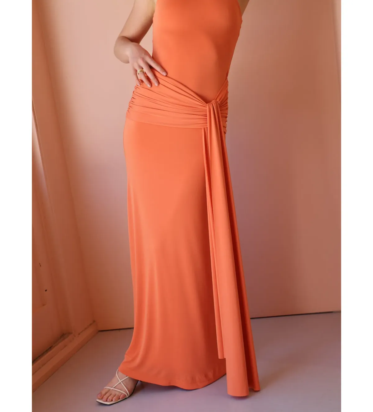 By Nicola Charli Racerback Sarong Dress in Sunset Size S / AU 8 - Image 4