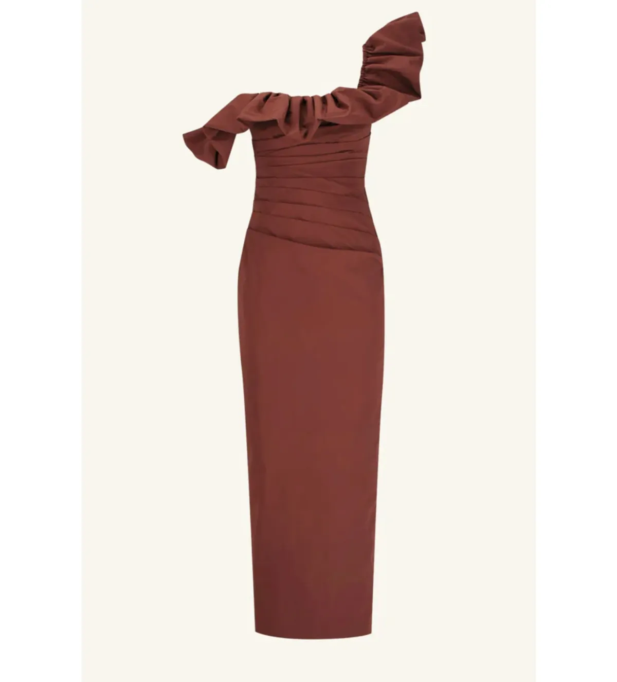 Shona Joy Cambell Ruffle Draped Maxi in Espresso Size 8 - Image 5