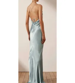 Shona Joy La Lune Lace Back Maxi Dress Powder Blue Size 8 for rent on The Volte - image 3