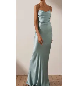 Shona Joy La Lune Lace Back Maxi Dress Powder Blue Size 8 for rent on The Volte - image 4