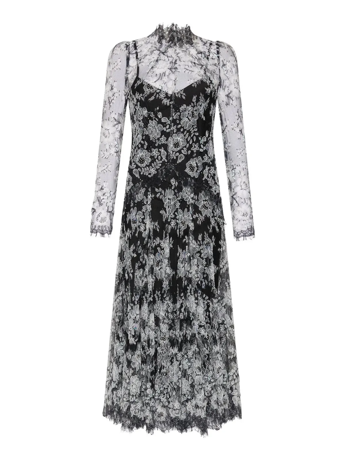 Moss & Spy Melody Midi Dress in Black/Ivory Size AU 14 - Image 7