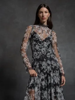 Moss & Spy Melody Midi Dress in Black/Ivory Size AU 14 for rent on The Volte - image 5