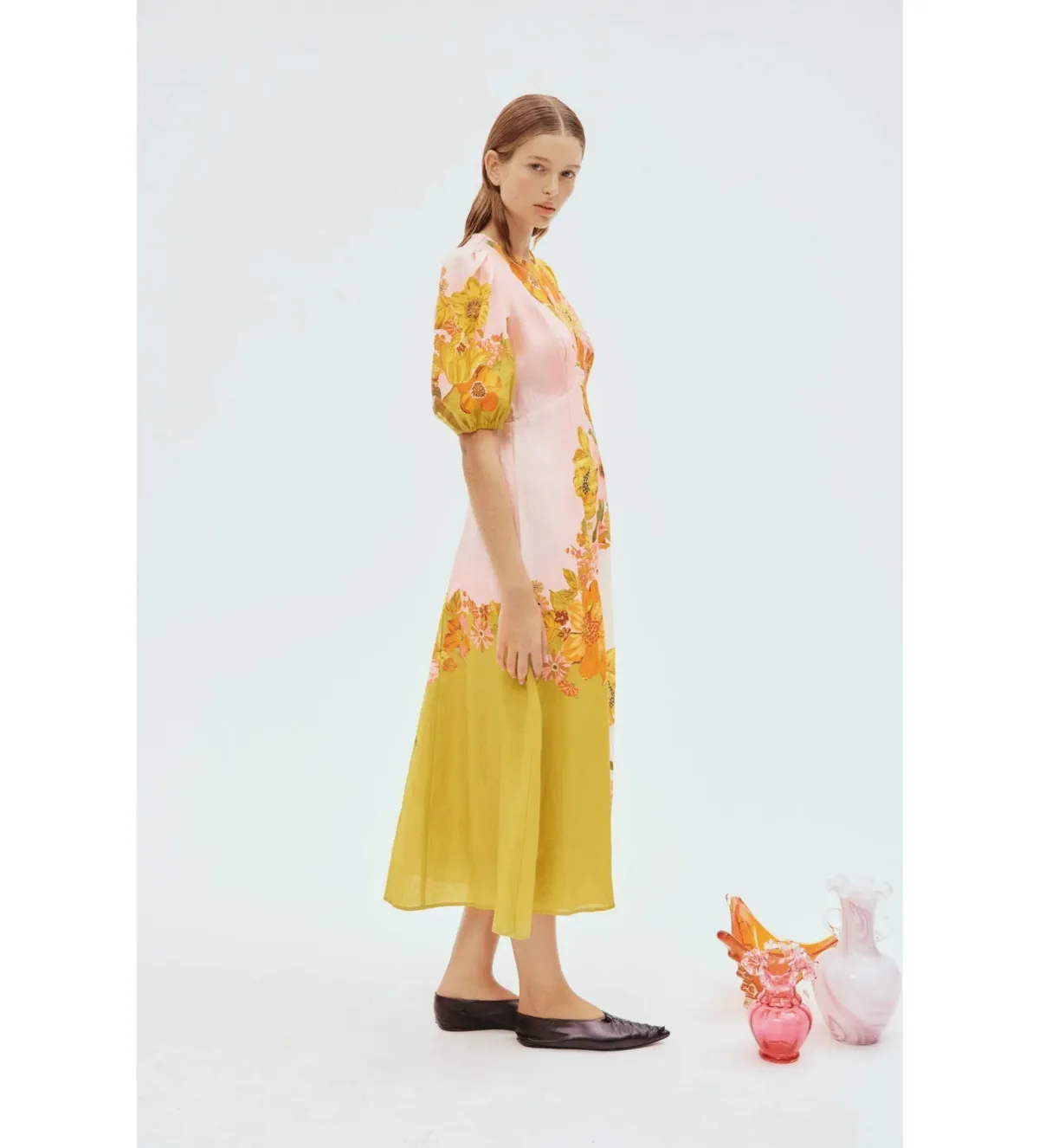 Alemais Silas Midi Dress Floral Size AU 10 - Image 2