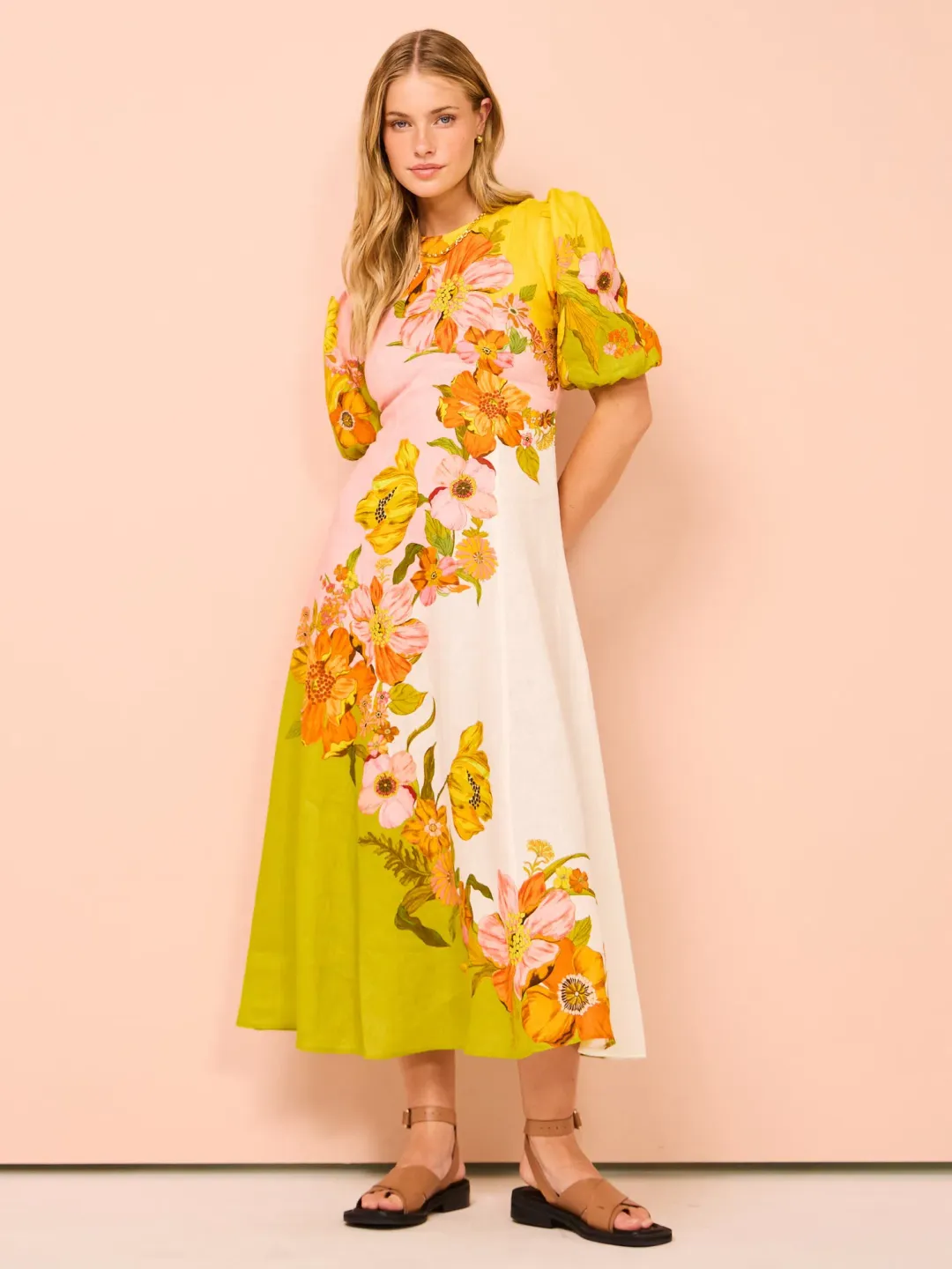 Alemais Silas Floral Midi Dress Multi Size 12 for rent on The Volte - main image