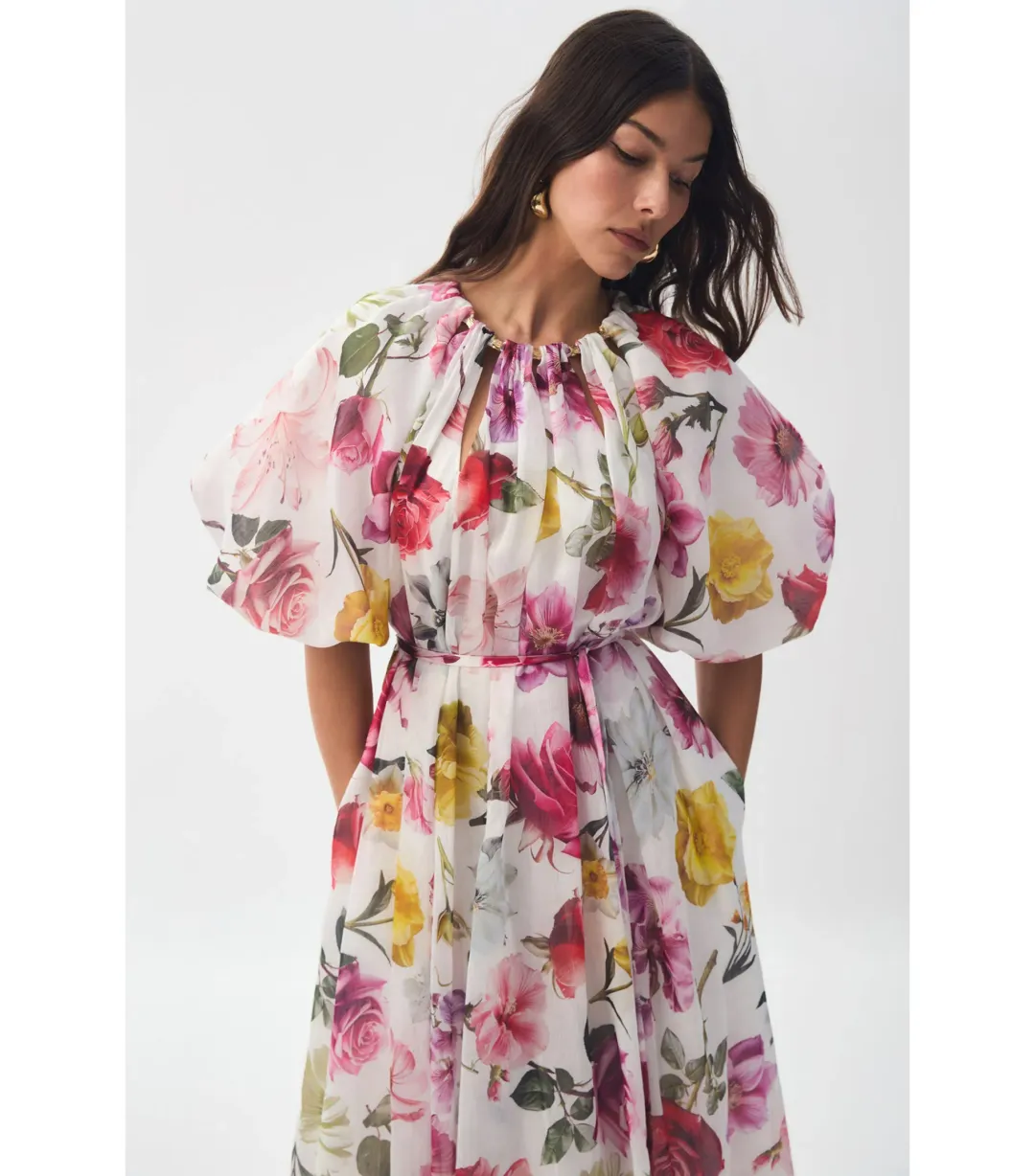 Aje Fleur Midi Dress in Collage Floral Size AU for rent on The Volte - main image