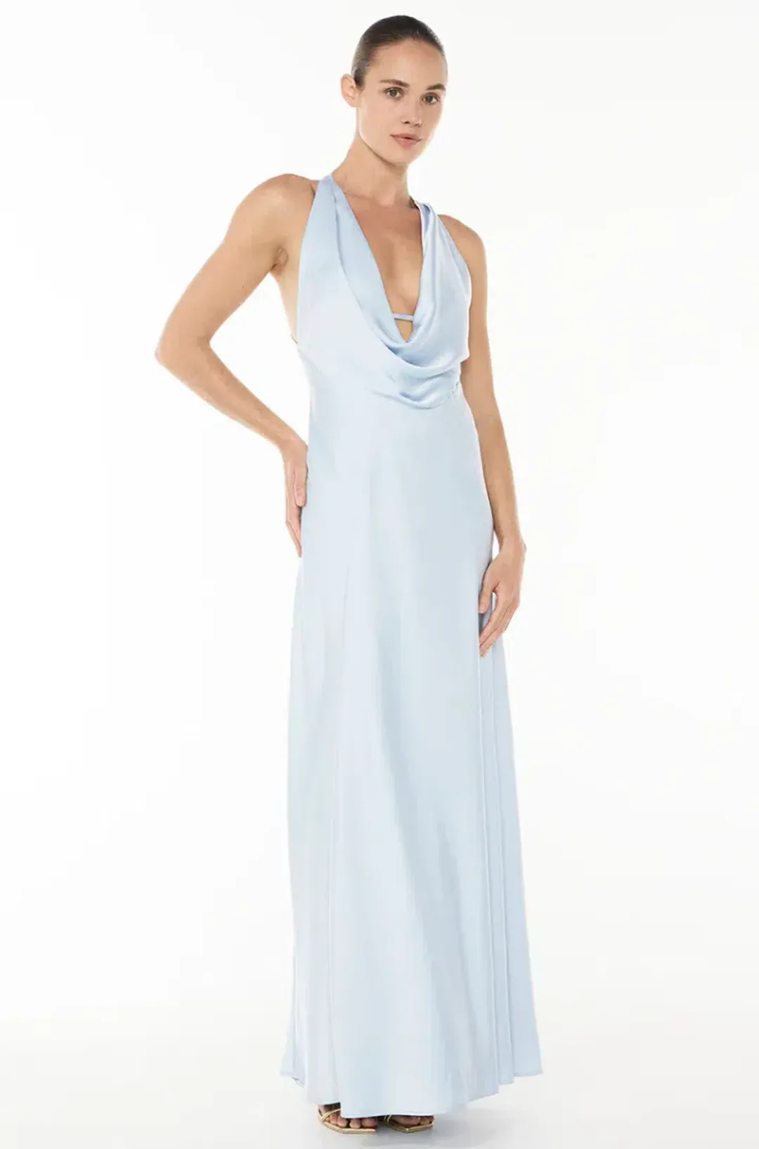 Manning Cartell Charmed Cowl Slip Maxi Dress Dove Blue Size 10 for rent on The Volte - main image