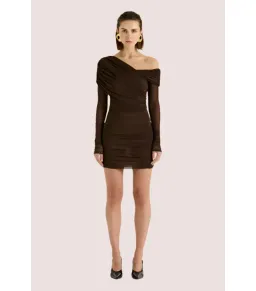 Henne Paris Mini Dress Brown Size AU 10 for rent on The Volte - image 1