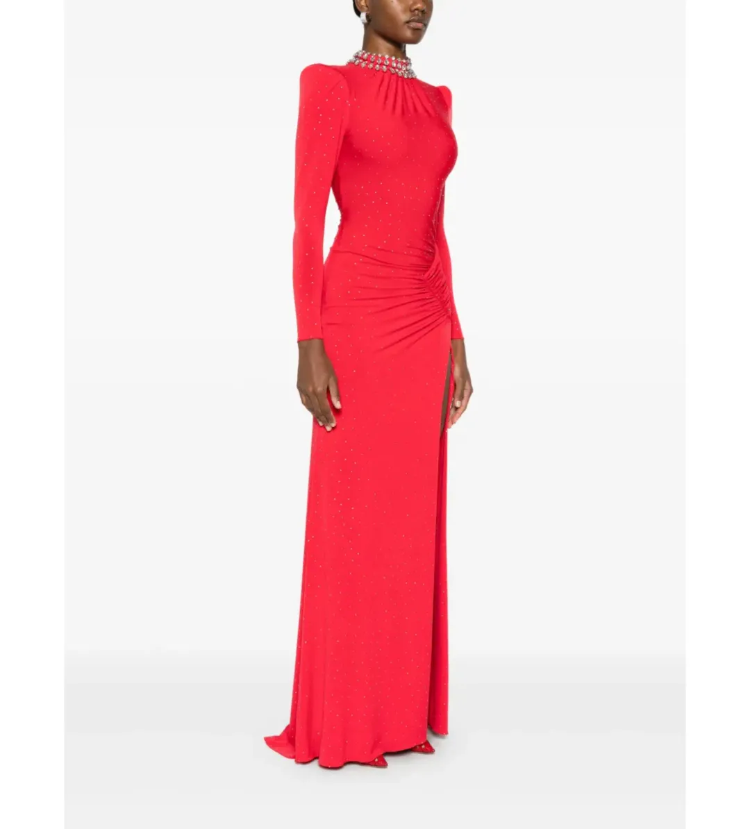 Nissa Crystal Embellished Maxi Dress in Red Size AU 10 for rent on The Volte - main image