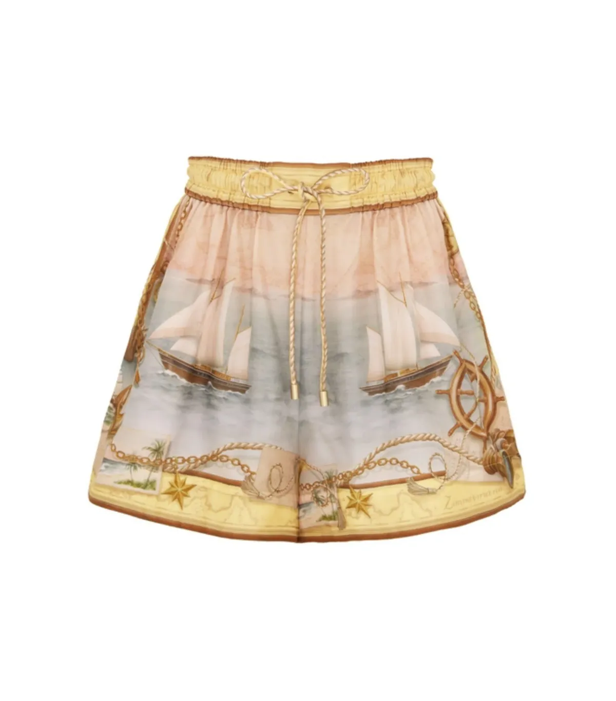 Zimmermann Scarborough Relaxed Shirt and Short Set Yellow Nautical Map Size 1 / AU 10 - Image 2