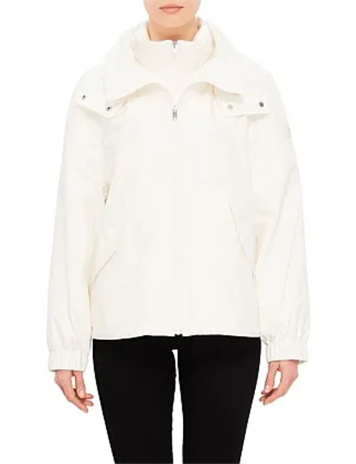 Yves Solomon Technical Fabric Cropped Jacket White - Image 1