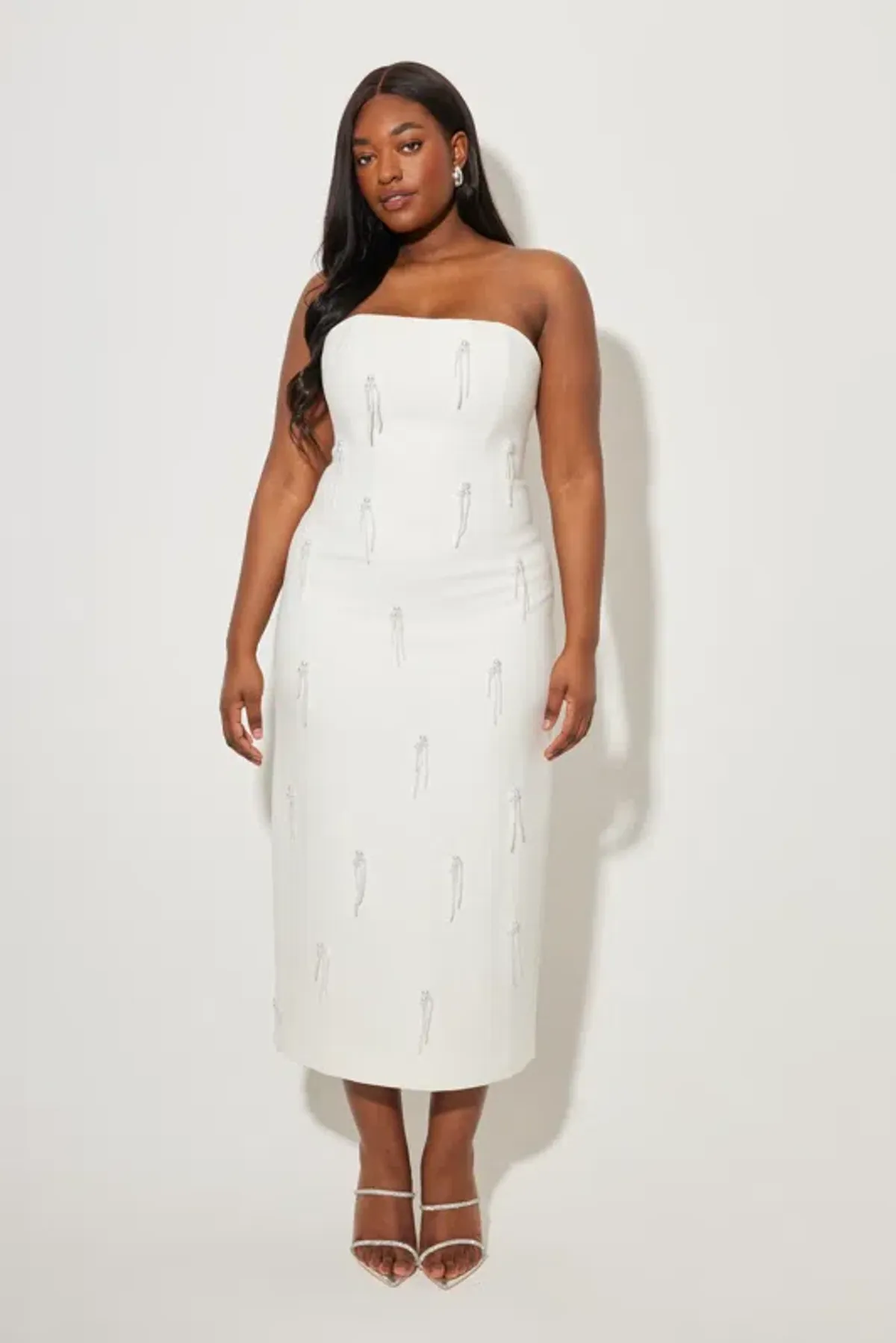 Odd Muse The Ultimate Muse Embellished Midi Dress White Size L / AU 12 for rent on The Volte - main image