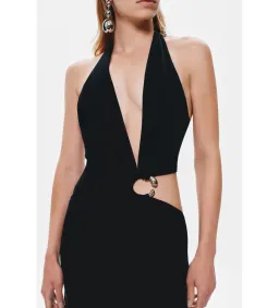 Misha Devon Cupro Maxi Dress Black Size 6 for rent on The Volte - image 3