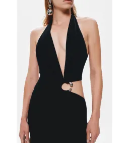 Misha Devon Cupro Maxi Dress in Black Size 8 for rent on The Volte - image 4