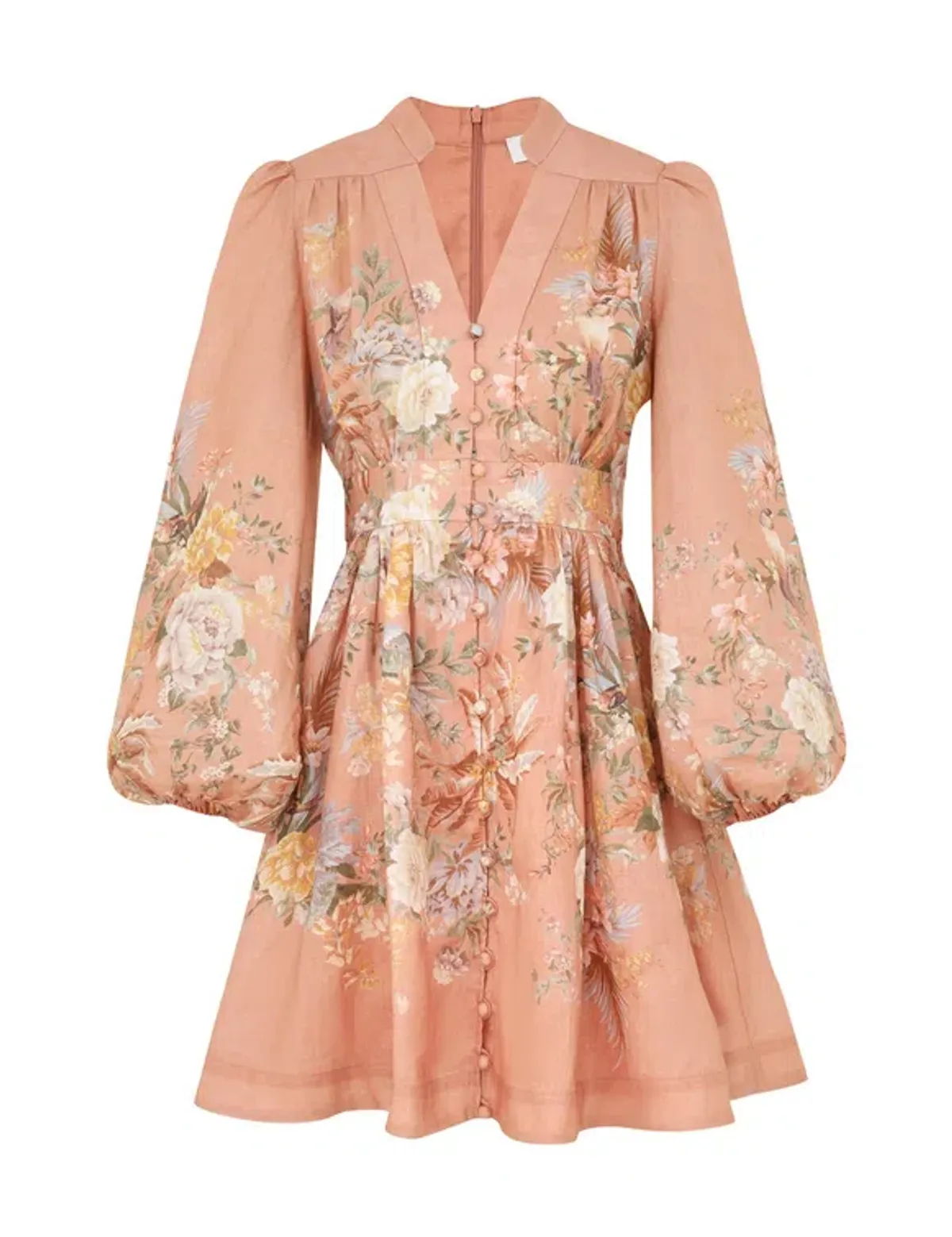 Zimmermann Tallow Plunge Mini Dress Pink Size 3 / AU 10-12 - Image 3