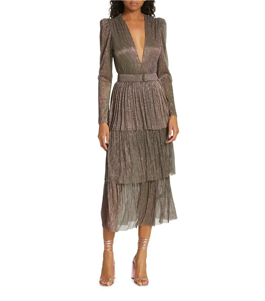 Sabina Musayev Carry Midi Dress in Green Blossom Size 6/XS for rent on The Volte - main image