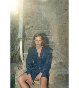 Sabina Musayev Shaya Mini Dress Blue Size S/AU 8 -New with tags – Buy for rent on The Volte - image 4