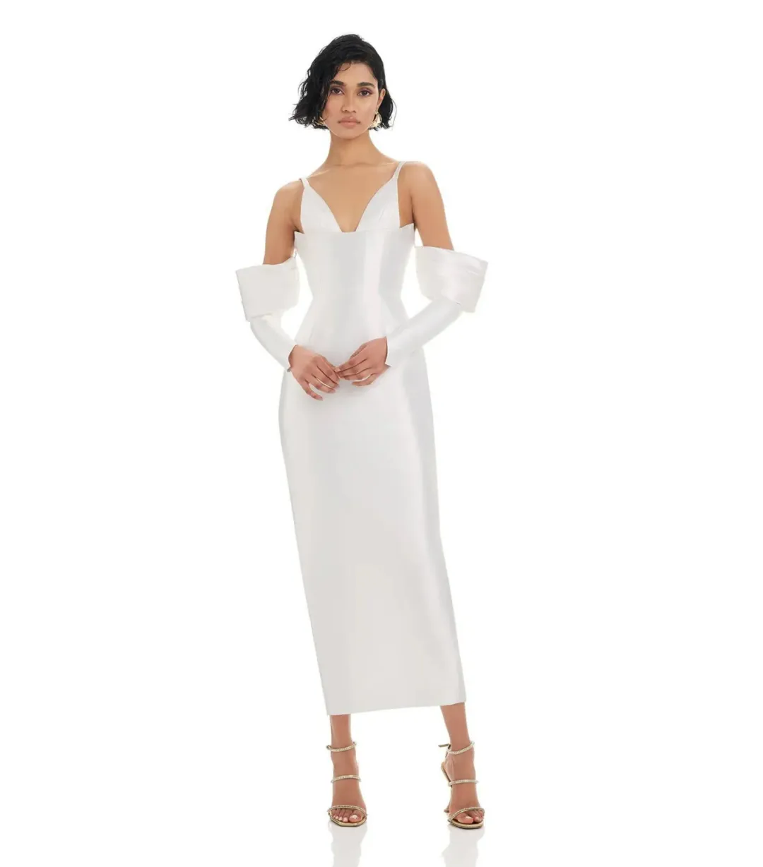 Eliya the Label Annalise Midi Dress in White Size S / AU 8 for rent on The Volte - main image