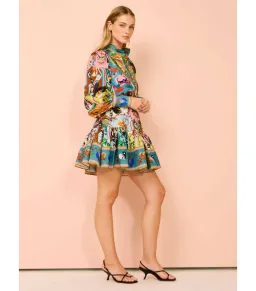 Alemais Evergreen Mini Dress in Multi Print Size AU 8 for rent on The Volte - image 2