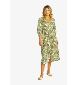 Ping Pong Flora V-Neck Button Midi Dress in Green Size 10/M for rent on The Volte - image 2