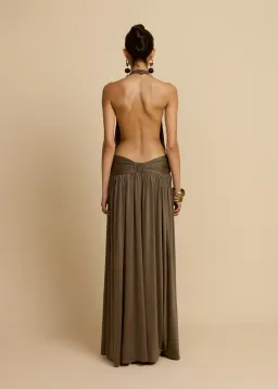 Arcina Ori Santina Maxi Dress Earthy Neutral Khaki Size S for rent on The Volte - image 6