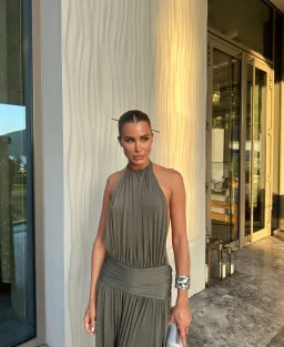 Arcina Ori Santina Maxi Dress Earthy Neutral Khaki Size S for rent on The Volte - image 3