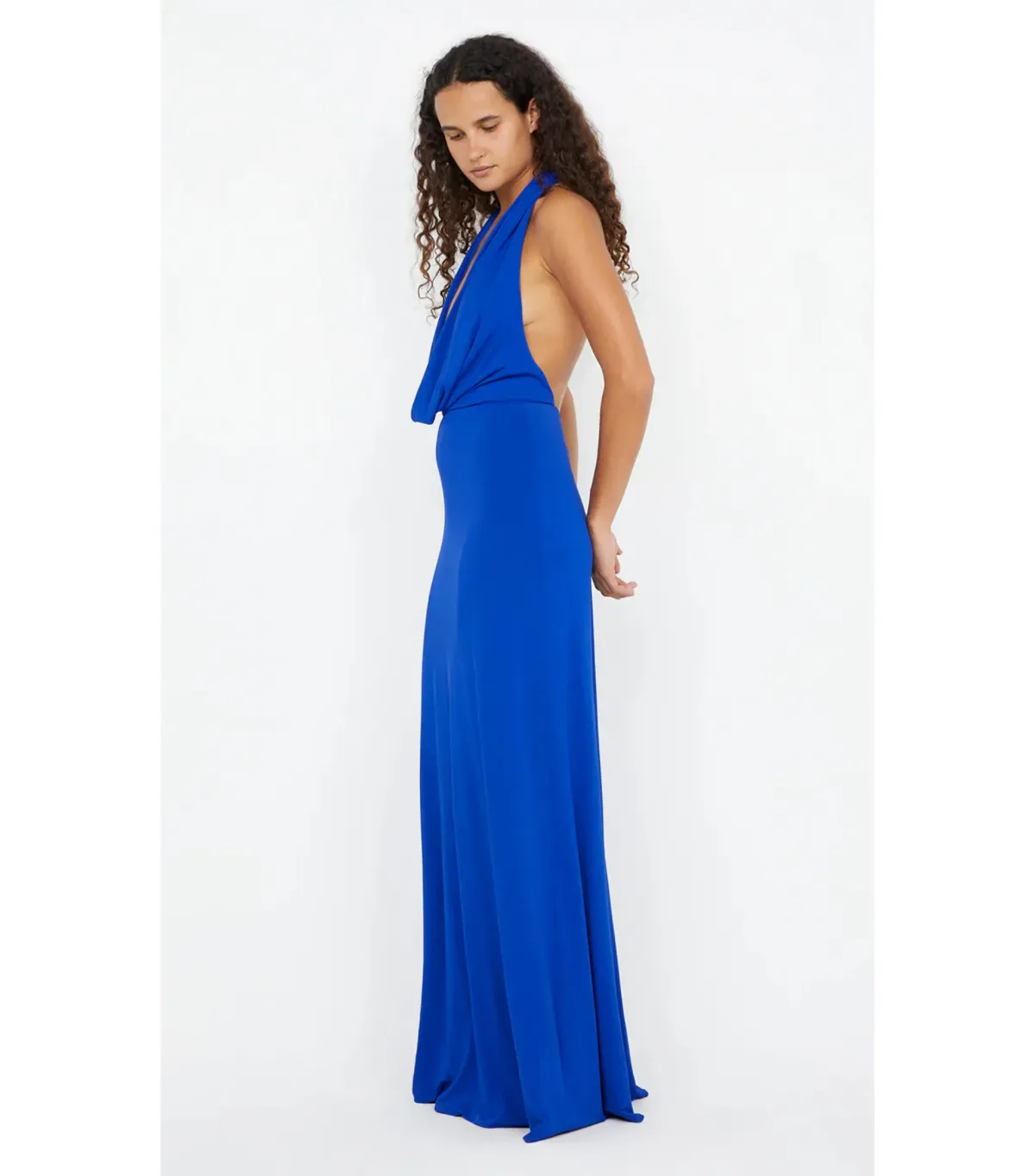 Bec & Bridge Nessie Cowl Neck Maxi Dress Ultramarine Blue Size AU 12 - Image 2