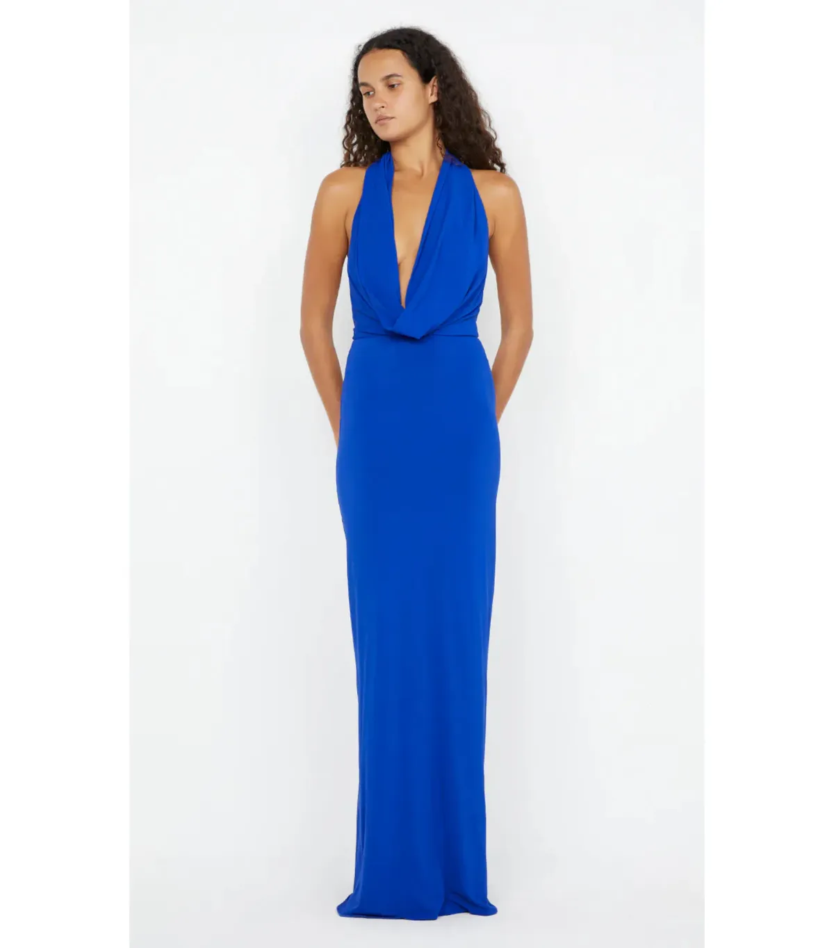 Bec & Bridge Nessie Cowl Neck Maxi Dress Ultramarine Blue Size AU 12 - Image 1