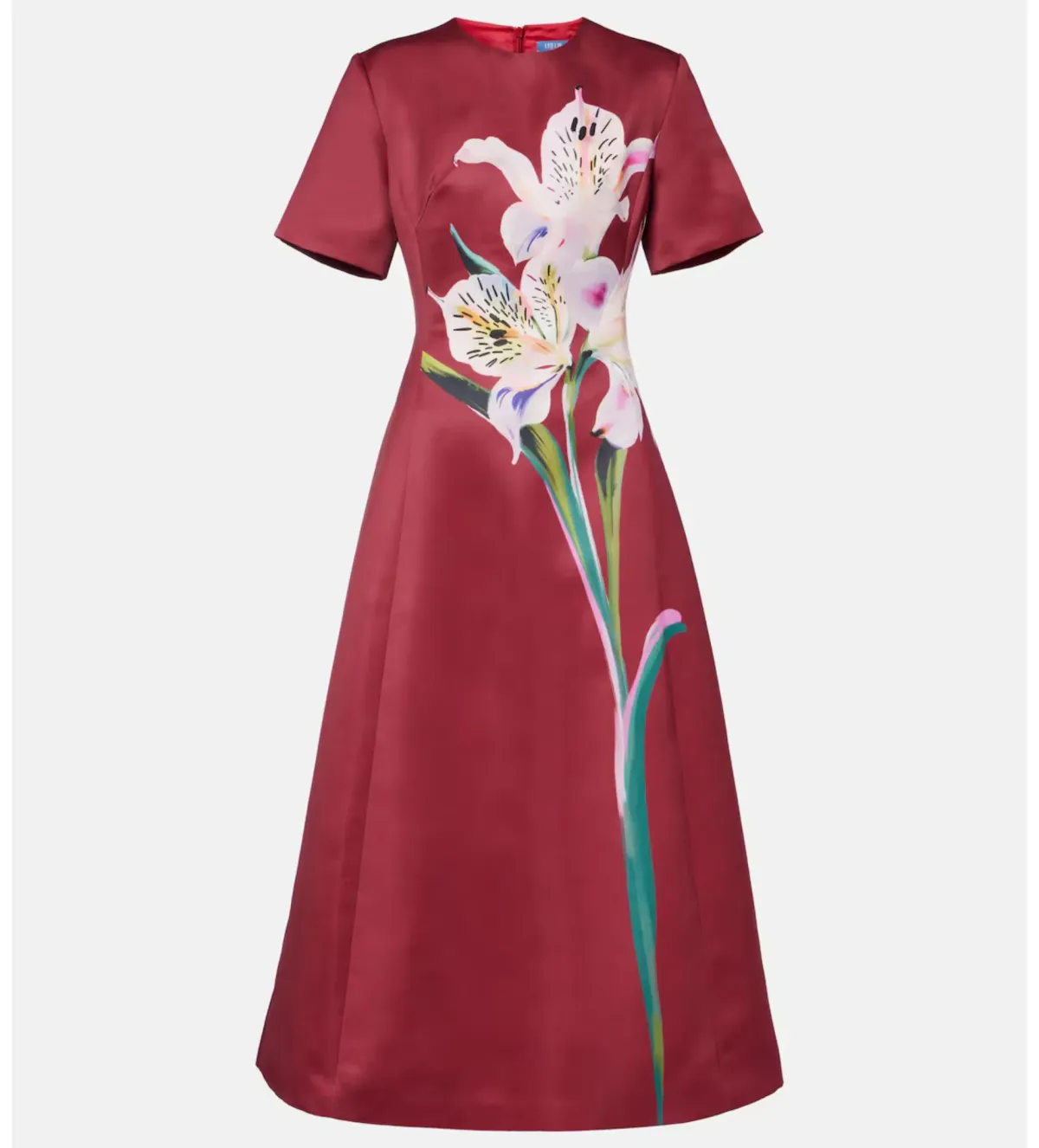 Leo Lin Caroline Short Sleeve Midi Dress in Burgundy Size AU 12 - Image 1