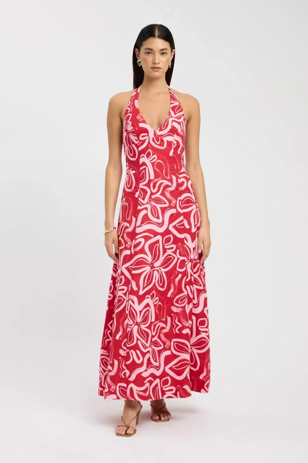 Kookai Soley Halter Maxi Dress Print Size 8 for rent on The Volte - main image