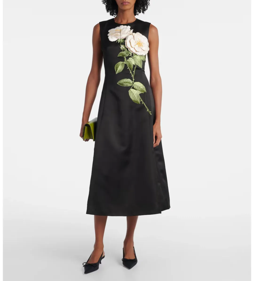 Leo Lin Cleo Embellished Midi Dress in Black Size AU 10 for rent on The Volte - main image