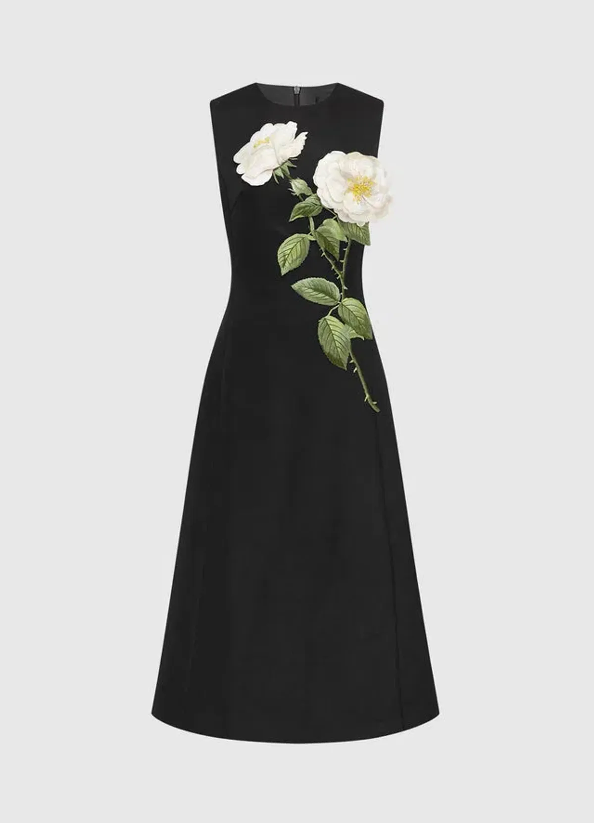 Leo Lin Cleo Embellished Midi Dress Black Floral Size 12 for rent on The Volte - main image