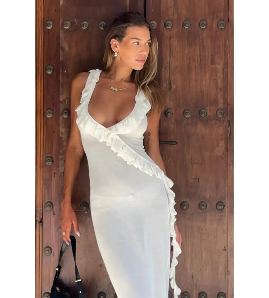 Asta Resort Antonella Maxi Dress Blanca Size AU 8 for rent on The Volte - main image
