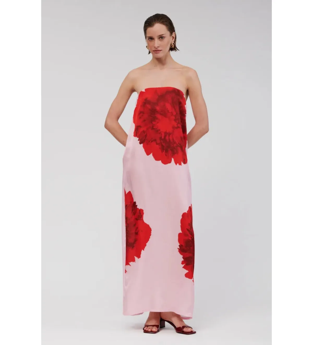 Suboo Emilia Bustier Maxi Dress Pink Floral Size M AU 10 - Image 1