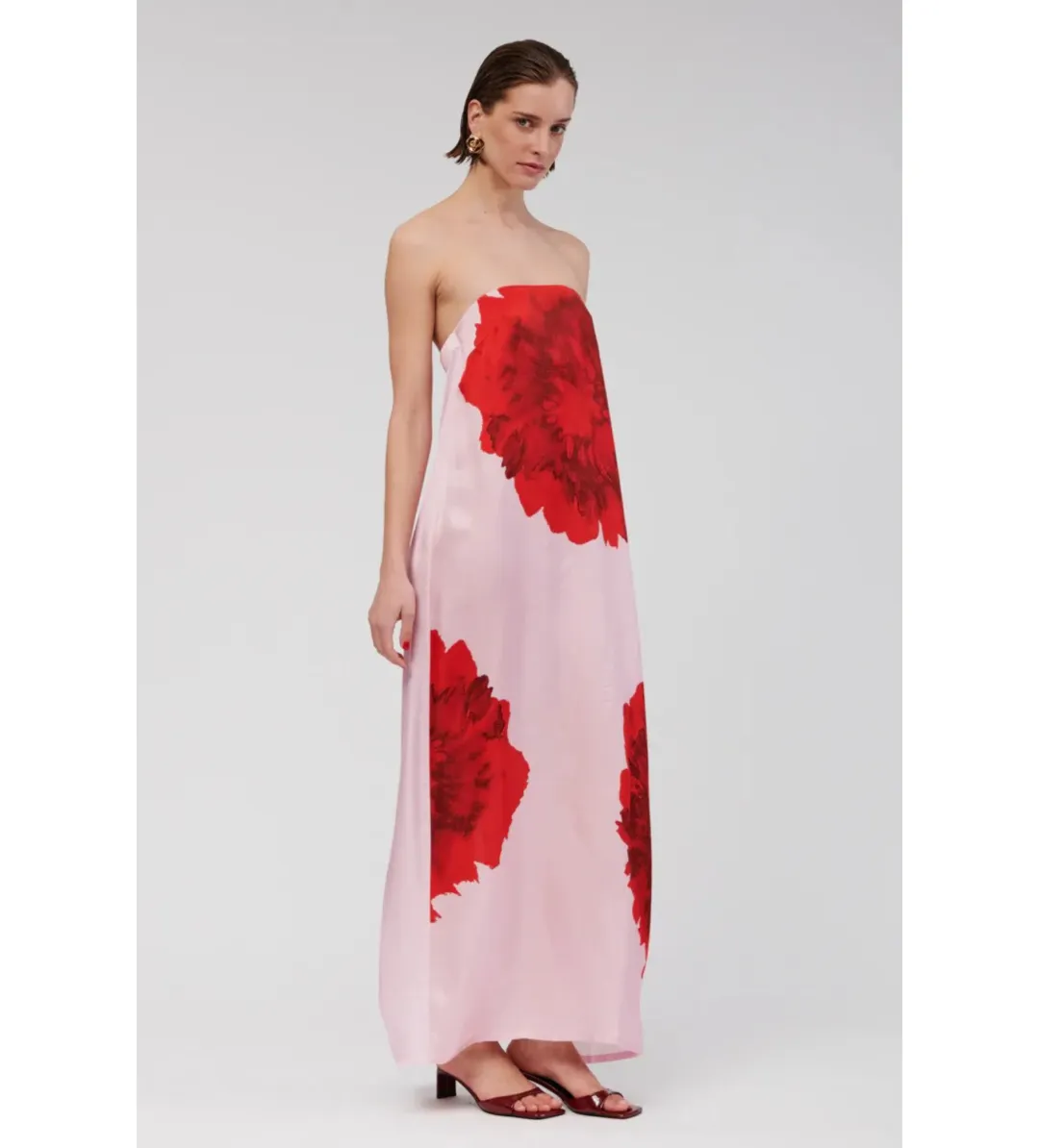 Suboo Emilia Bustier Maxi Dress Pink Floral Size M AU 10 for rent on The Volte - main image