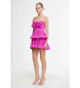 Acler Griffith Mini Dress Fuchsia Size 10 for rent on The Volte - image 2