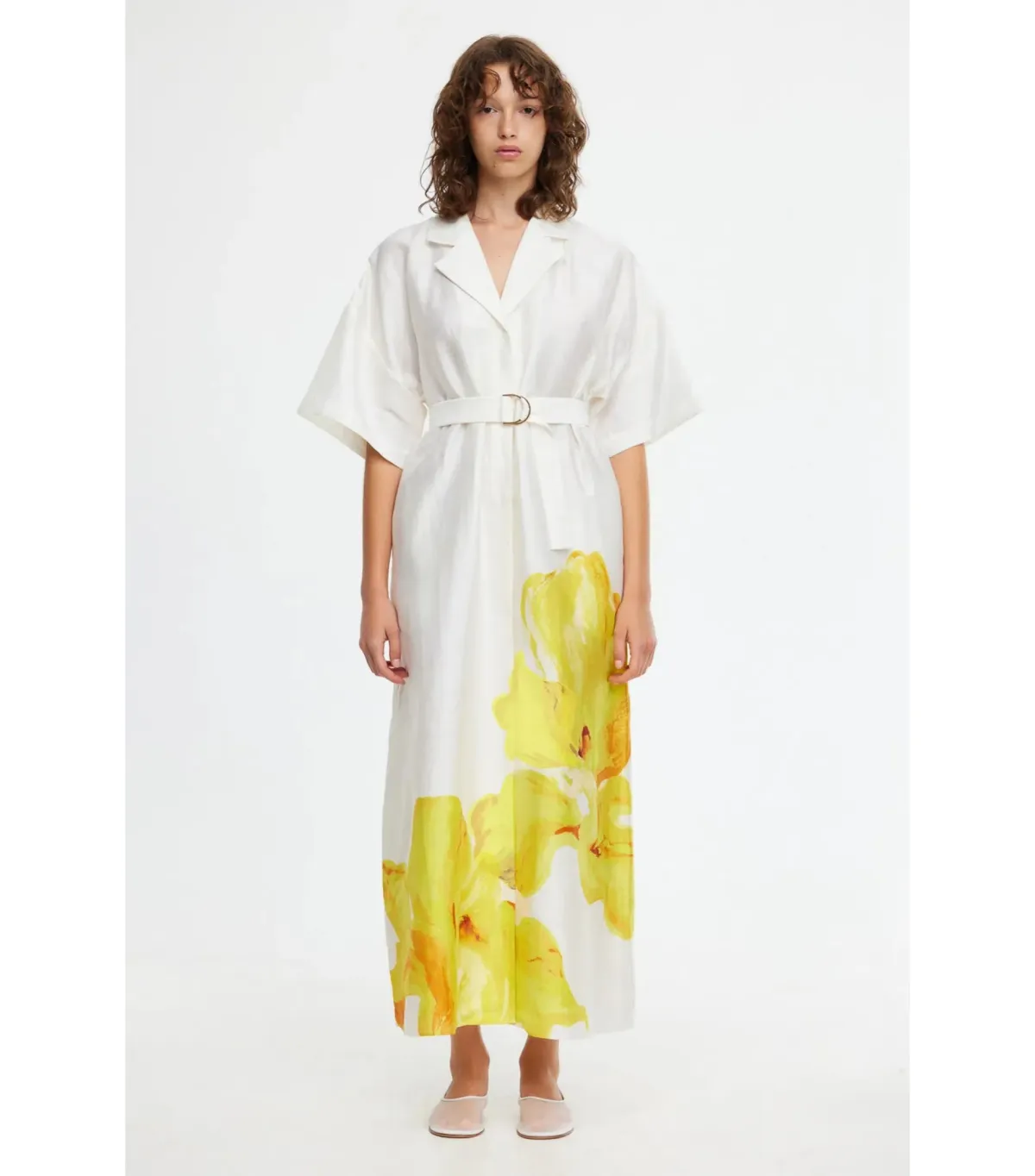 Acler Hawkesbury Midi Dress in Ivory Calla Lily Size AU 12 for rent on The Volte - main image