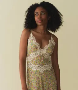 Doen Venus Corded Lace Trimmed Floral Silk Midi Dress Size AU 8 for rent on The Volte - image 3