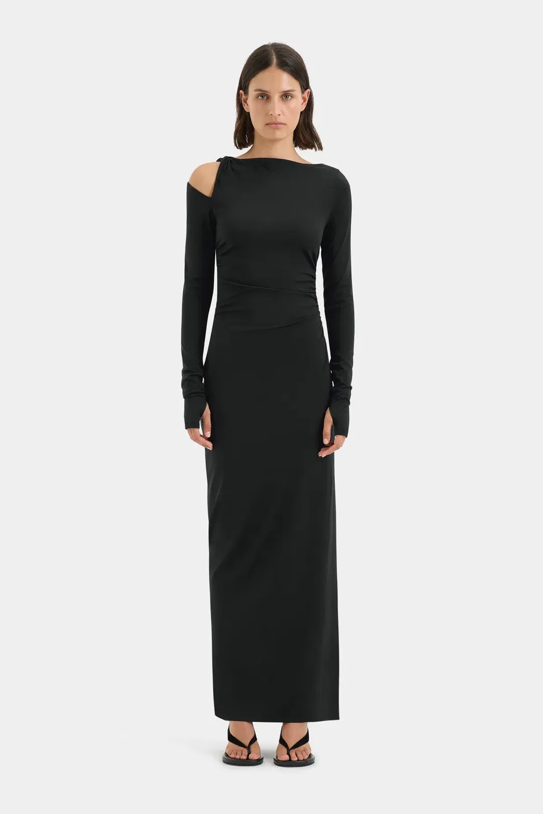 Sir the Label Elm Long Sleeve Midi Dress in Black Size 8 for rent on The Volte - main image
