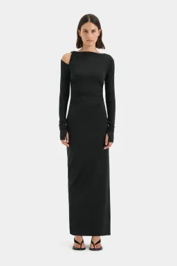 Sir the Label Elm Long Sleeve Midi Dress in Black Size 8 for rent on The Volte - image 1