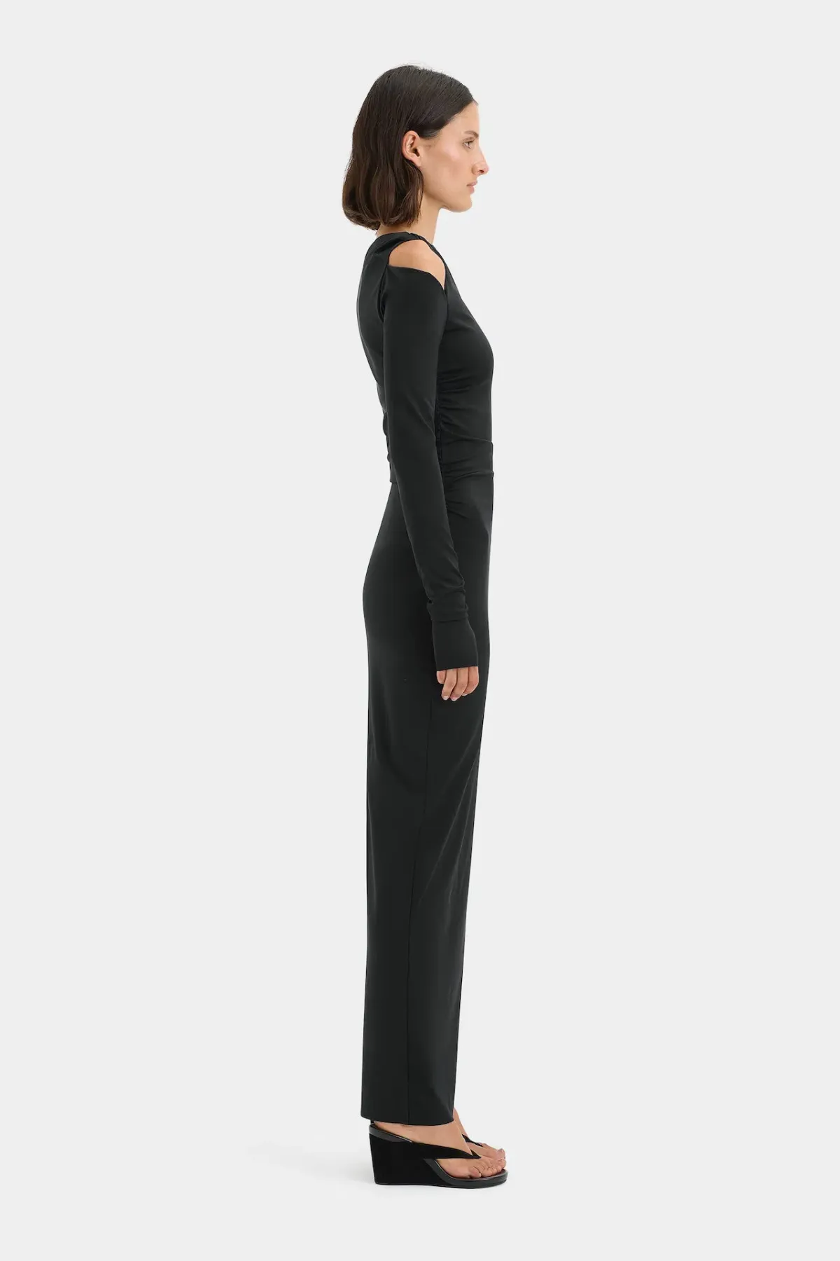 Sir the Label Elm Long Sleeve Midi Dress in Black Size 10 - Image 4