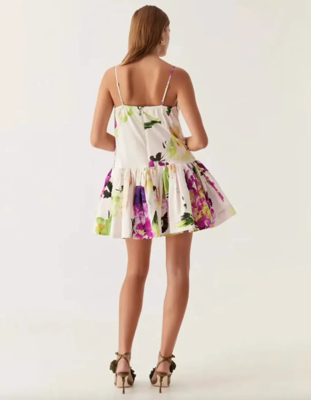Aje Willow Sweetheart Mini Dress Floral Wild Hydrangea Size 8 for rent on The Volte - main image