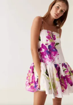 Aje Willow Sweetheart Mini Dress Floral Wild Hydrangea Size 8 for rent on The Volte - image 2