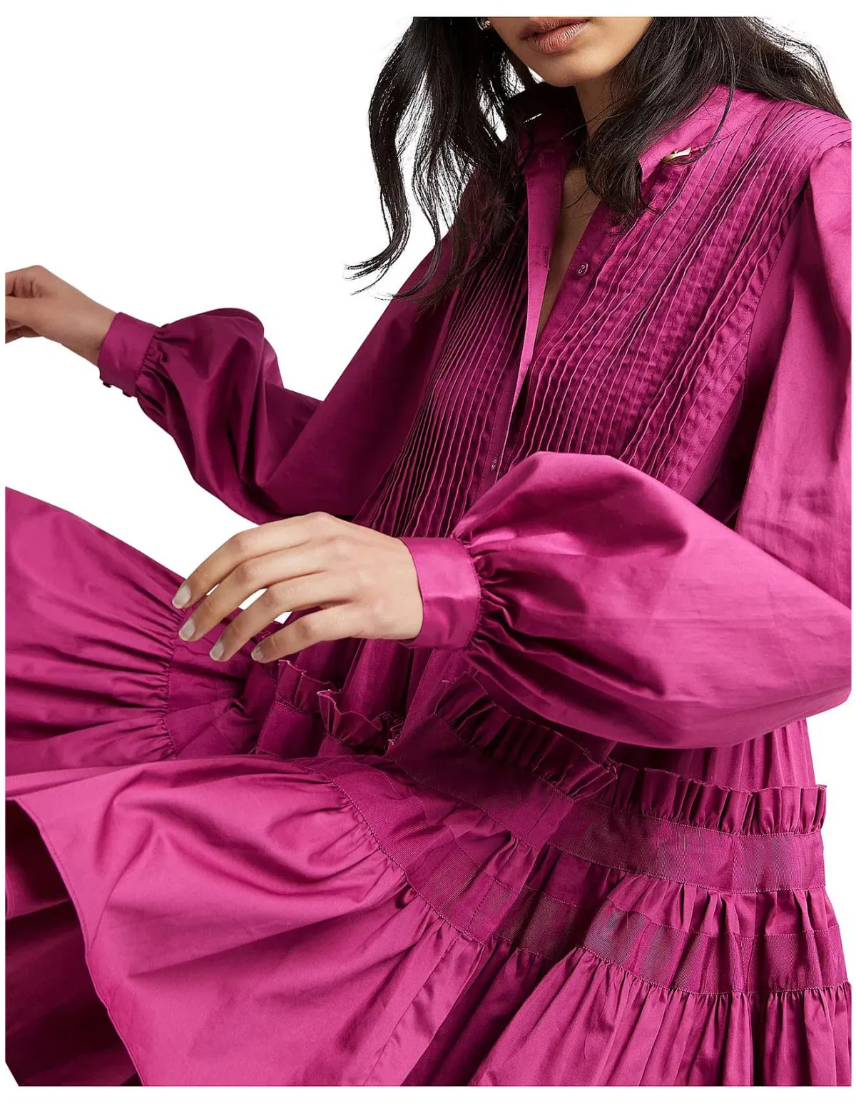 Aje Run Free Smock Mini Dress in Magenta Size AU 8 - Image 3